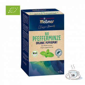 Meßmer Classic Moments Bio Pfefferminze, Kräutertee, Teebeutel im Kuvert, 2. Entnahmefach/displaytauglich, 27g